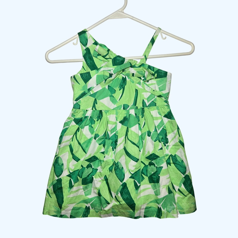 Janie and Jack Dress Lot of 2 Girls Size 4 Black White Green Tropical Leaf - Picture 6 of 10